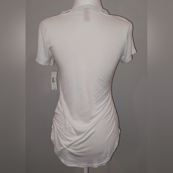 NWT No Boundaries Juniors White Braided V Neck Top Size 7-9 - Picture 6 of 15
